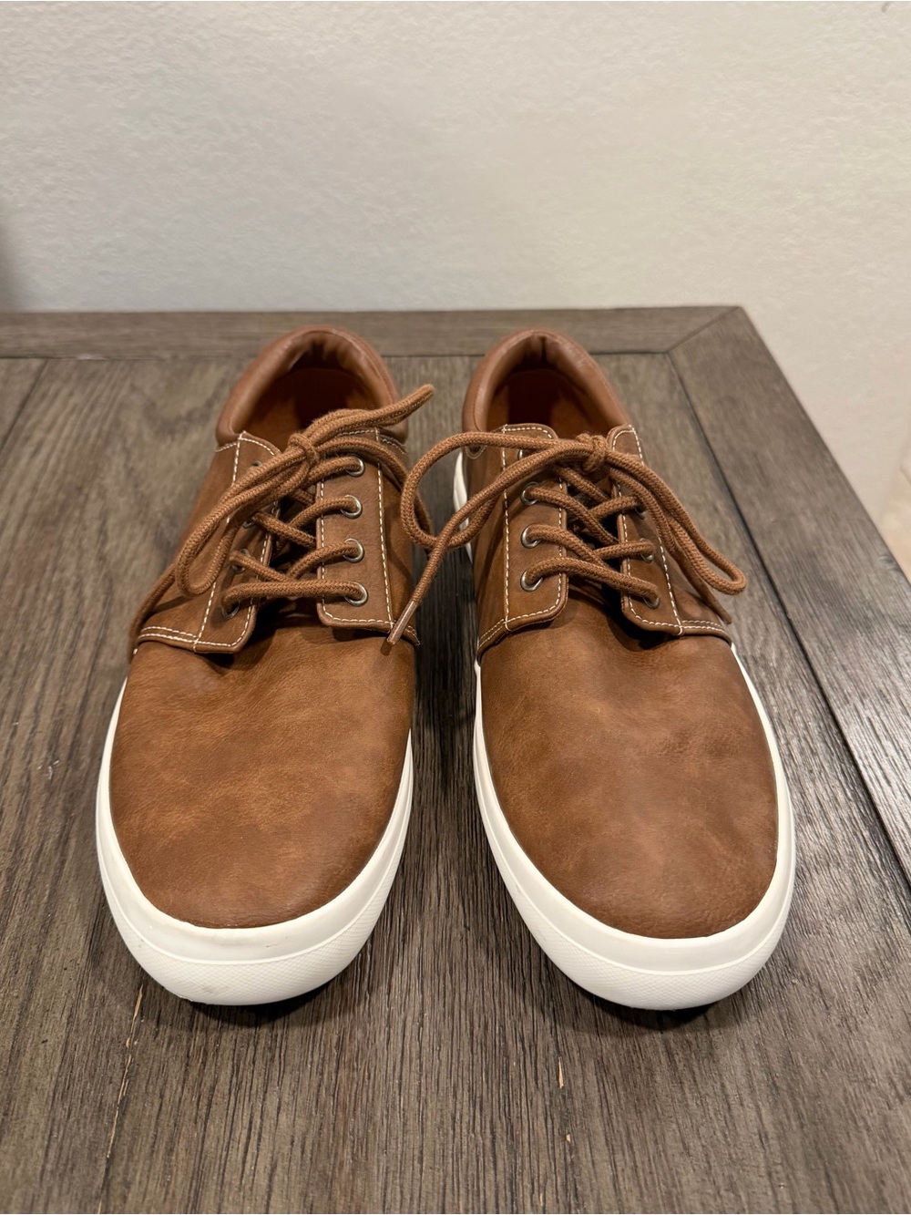 Goodfellow & Co Men’s Brown Faux Leather Lace-Up Sneakers Size 9 - Picture 3 of 4